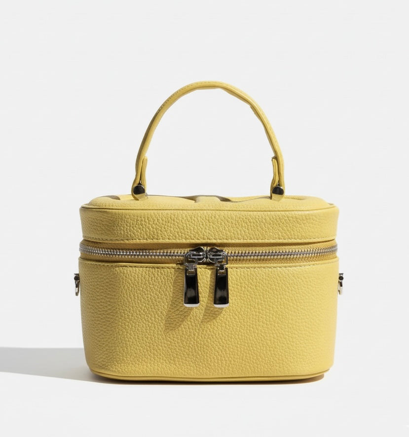 luxury dressing table bag Small Vanity Bag – Butter Yellow – Khloe Modhouse