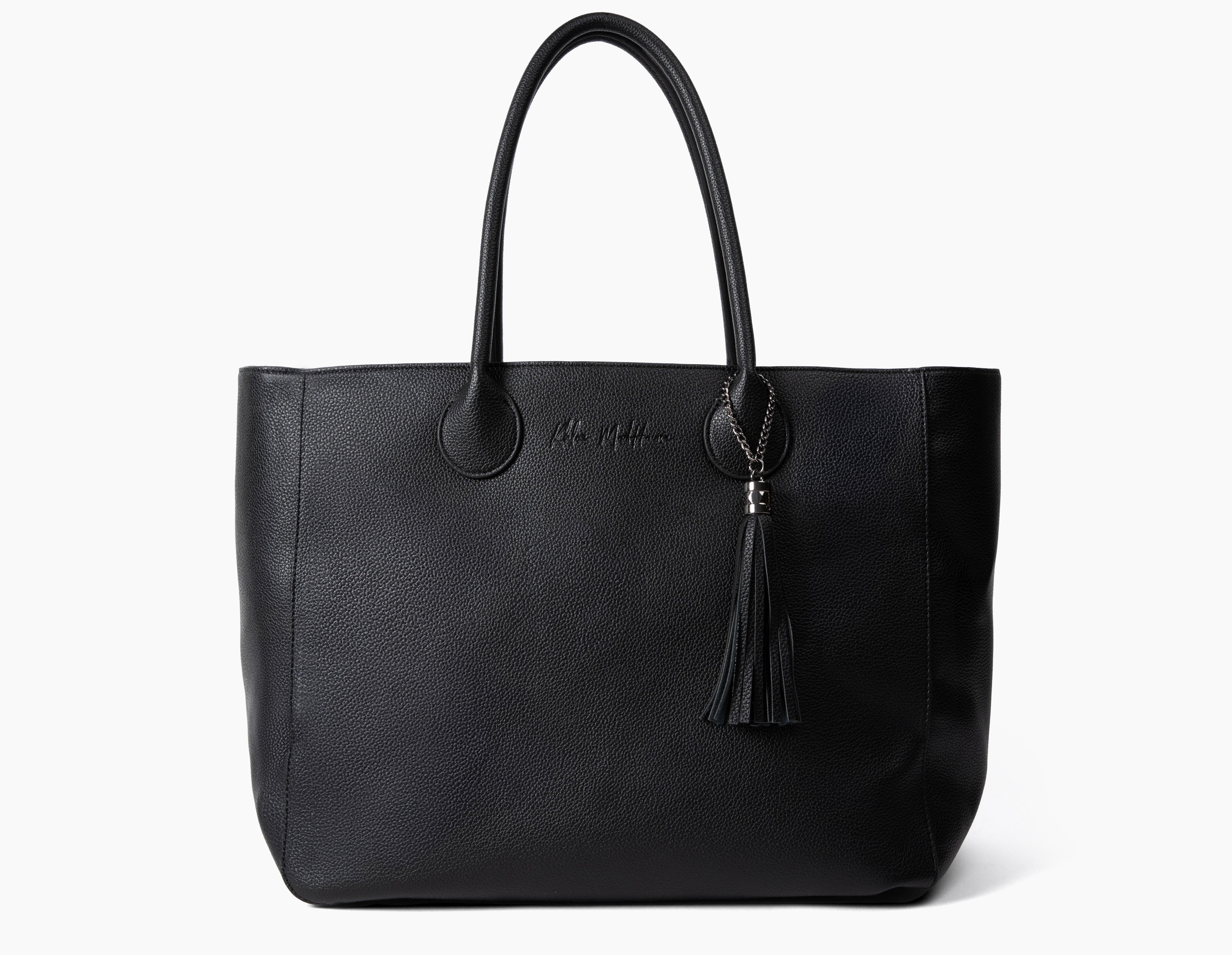 Cole Haan Black shops Leather Tote Carry-All Tassel Bag