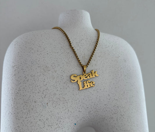 Gold Speak Life Chain