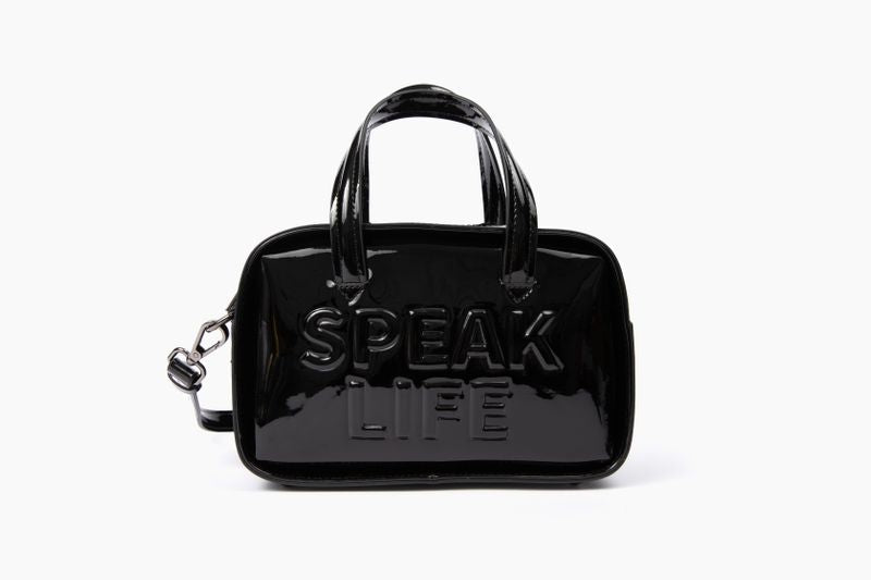 Speak Life Bowler Bag | Black Onyx Patent