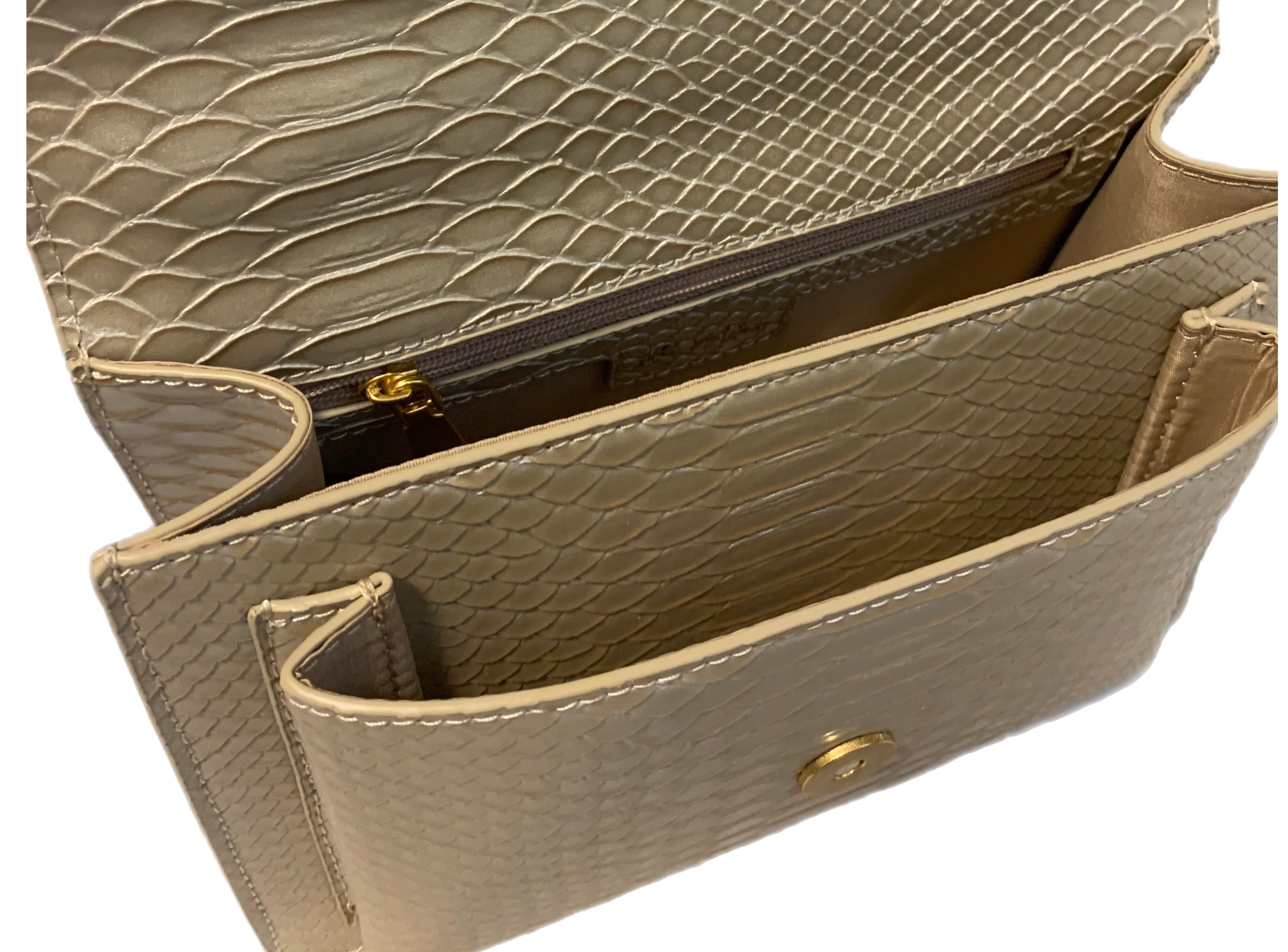 Small Aubrey Flap Bag | Metallic Frost