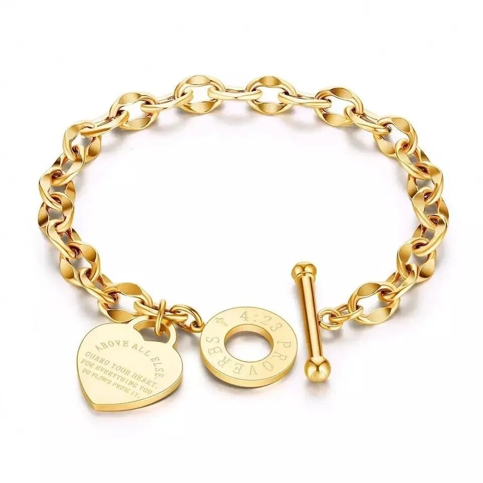 Proverbs Gold Chain Bracelet
