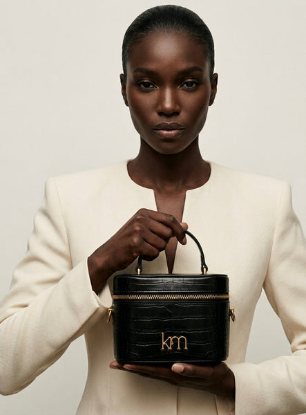 Mini Vanity Bag - Black Croc Gold – Khloe Modhouse
