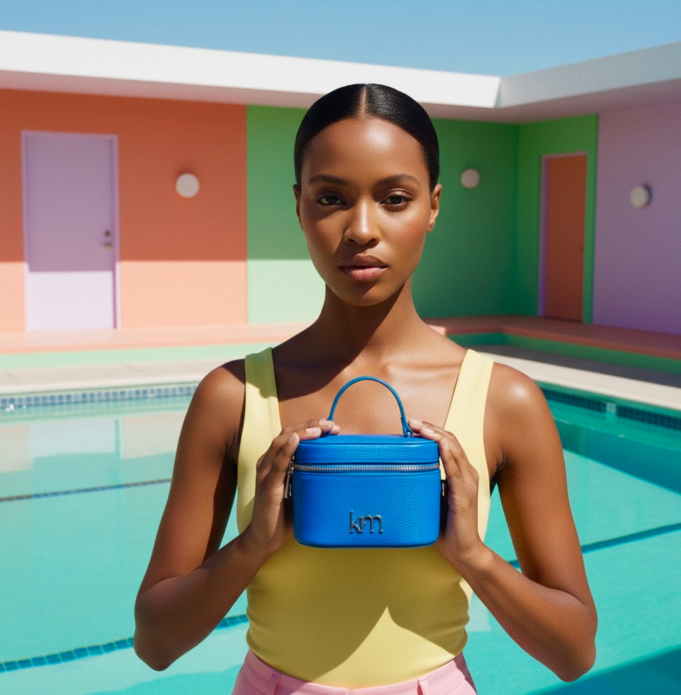 Mini Vanity Bag - Blue Caviar