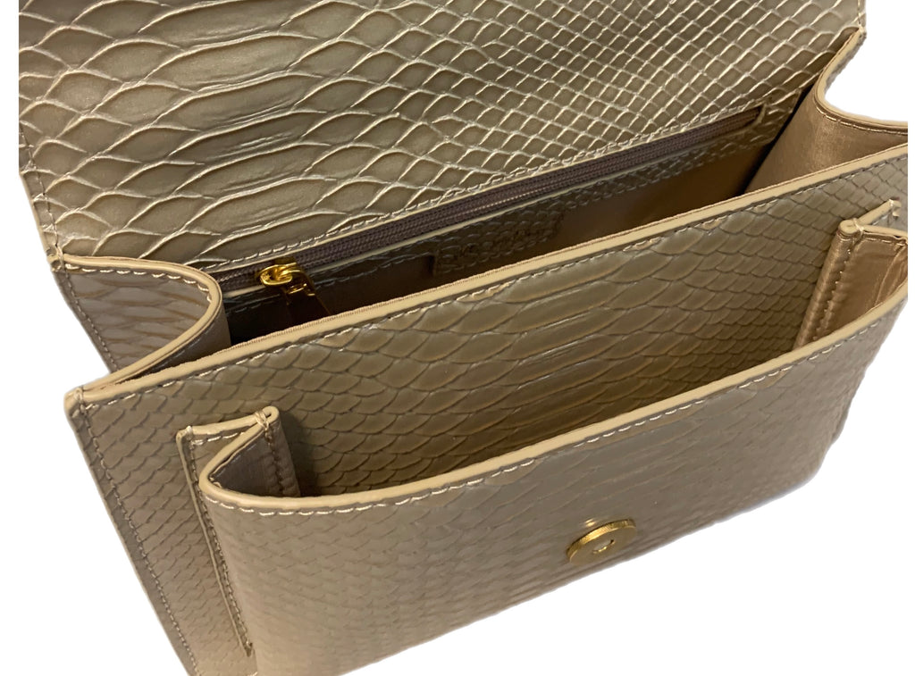 Small Aubrey Flap Bag | Metallic Frost